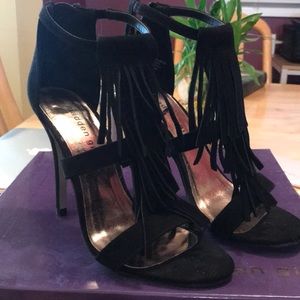 Black Madden Girl Fringe Heels